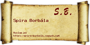 Spira Borbála névjegykártya